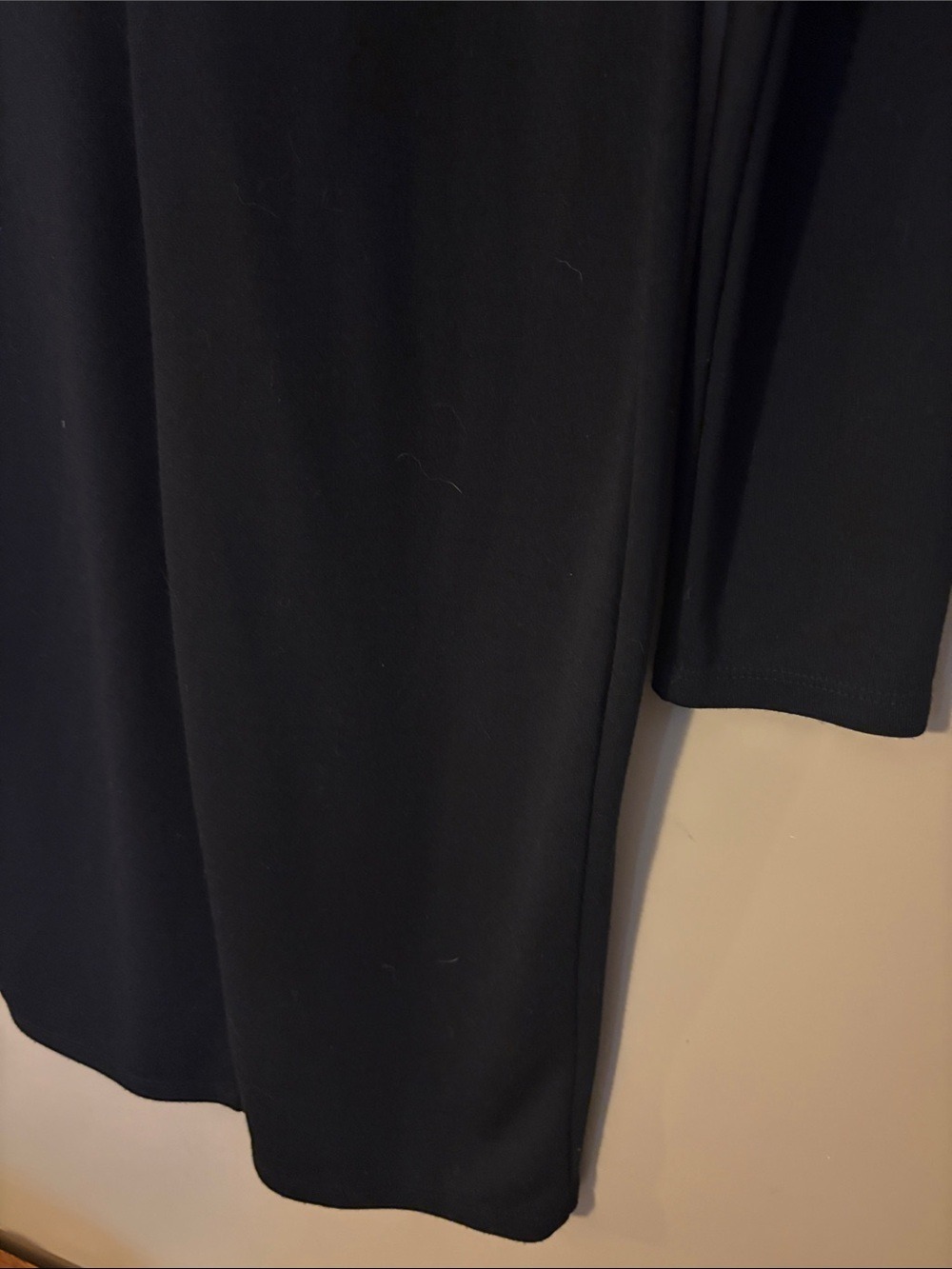 Black Long Sleeve Crewneck Dress - Classic Women's Dress - Picture 6 of 7
